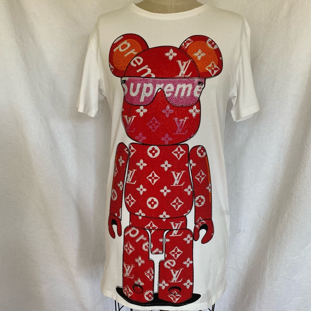 Louis Vuitton and Supreme logo tunic S White/Red